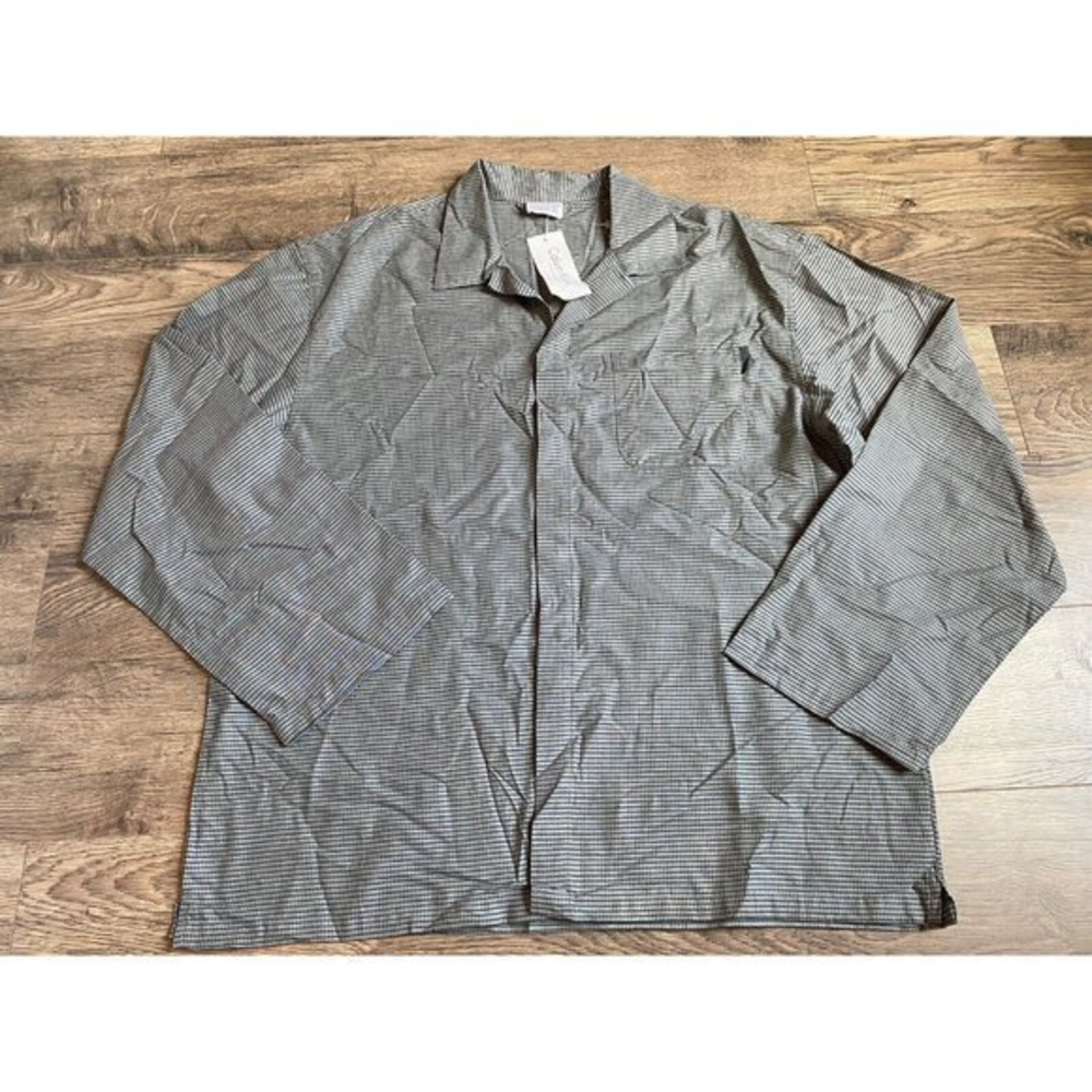 NWT Mens Calvin Klein Sleepwear‎ Long Sleeve Button Up Shirt Cotton Size L